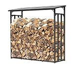 QUICK STAR Metall Kaminholzregal Anthrazit 143 x 70 x 145 cm Garten Kaminholzunterstand 1,4 m³ / 2 Schüttraummeter Kaminholzlager Stapelhilfe Aussen