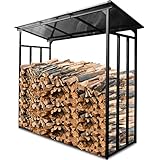 WELS® Kaminholzregal außen 185x70x185cm, Brennholzregal außen XXL, Metall Kaminholzregal, Garten Kaminholzunterstand 3,3 SRM / 2,3m³ Kaminholzlager, Holzlager (Ohne...