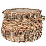 UNUS Holzkorb aus Weide Feuerholzkorb für Kaminholz, Wäschekorb oder Dekoration Durchmesser 50cm