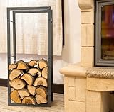 DanDiBo Kaminholzständer Kaminholzregal 100 cm Grau Holzkorb Kaminholzhalter Regal Holzregal